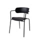 Contemporary Style Dining Chair Kitchen Open Back Arm Side Chair with Metal Legs Black 1 Piece Clearhalo ' kitchen&dining_furn' 'Dining Chairs' 'Dining Tables & Seating' 'dining_chair' 'furn' 'furn_dining_chair' 'Furniture' 'furniture_dining_chair' 'Kitchen & Dining Furniture' 'kitchen' 4209411
