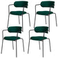 Contemporary Style Dining Chair Kitchen Open Back Arm Side Chair with Metal Legs Blackish Green 4 Piece Set Clearhalo ' kitchen&dining_furn' 'Dining Chairs' 'Dining Tables & Seating' 'dining_chair' 'furn' 'furn_dining_chair' 'Furniture' 'furniture_dining_chair' 'Kitchen & Dining Furniture' 'kitchen' 4209421