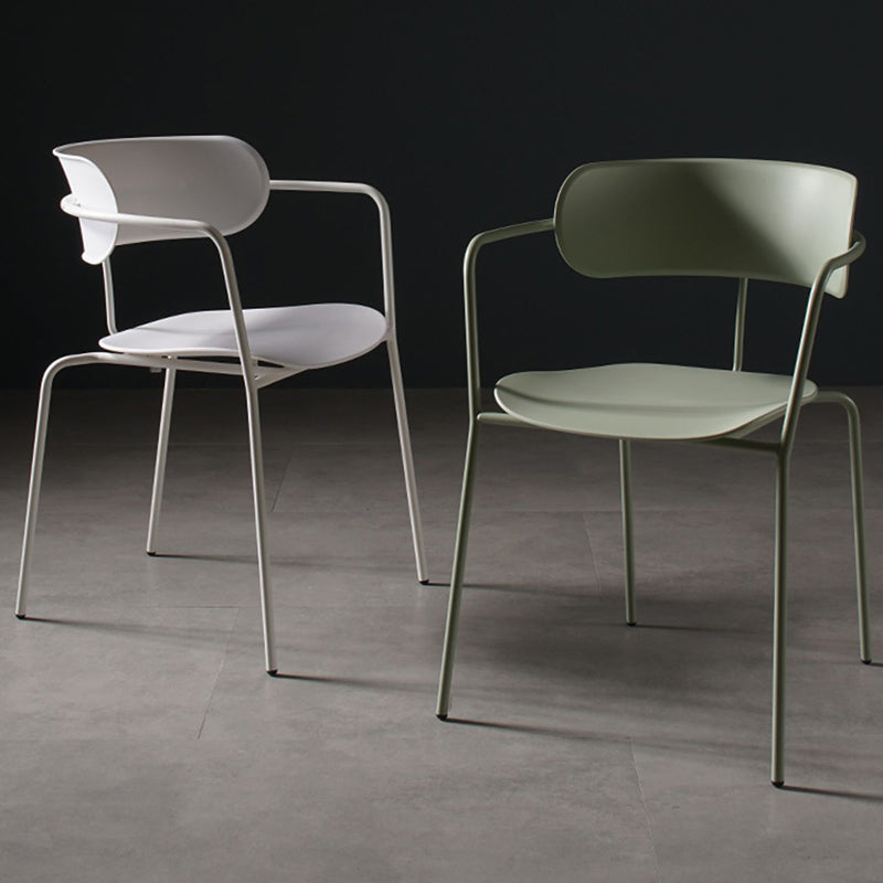 Contemporary Style Dining Chair Kitchen Open Back Arm Side Chair with Metal Legs Clearhalo ' kitchen&dining_furn' 'Dining Chairs' 'Dining Tables & Seating' 'dining_chair' 'furn' 'furn_dining_chair' 'Furniture' 'furniture_dining_chair' 'Kitchen & Dining Furniture' 'kitchen' 4209422