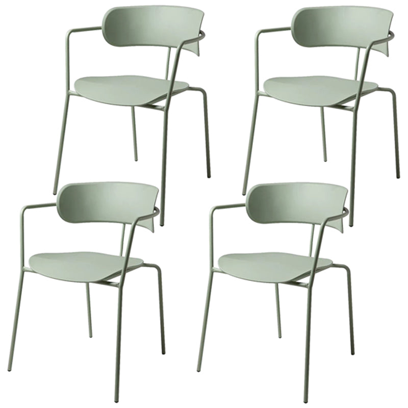 Contemporary Style Dining Chair Kitchen Open Back Arm Side Chair with Metal Legs Green 4 Piece Set Clearhalo ' kitchen&dining_furn' 'Dining Chairs' 'Dining Tables & Seating' 'dining_chair' 'furn' 'furn_dining_chair' 'Furniture' 'furniture_dining_chair' 'Kitchen & Dining Furniture' 'kitchen' 4209425
