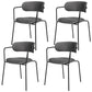 Contemporary Style Dining Chair Kitchen Open Back Arm Side Chair with Metal Legs Gray Black 4 Piece Set Clearhalo ' kitchen&dining_furn' 'Dining Chairs' 'Dining Tables & Seating' 'dining_chair' 'furn' 'furn_dining_chair' 'Furniture' 'furniture_dining_chair' 'Kitchen & Dining Furniture' 'kitchen' 4209428