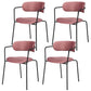 Contemporary Style Dining Chair Kitchen Open Back Arm Side Chair with Metal Legs Pink 4 Piece Set Clearhalo ' kitchen&dining_furn' 'Dining Chairs' 'Dining Tables & Seating' 'dining_chair' 'furn' 'furn_dining_chair' 'Furniture' 'furniture_dining_chair' 'Kitchen & Dining Furniture' 'kitchen' 4209431