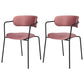Contemporary Style Dining Chair Kitchen Open Back Arm Side Chair with Metal Legs Pink 2 Piece Set Clearhalo ' kitchen&dining_furn' 'Dining Chairs' 'Dining Tables & Seating' 'dining_chair' 'furn' 'furn_dining_chair' 'Furniture' 'furniture_dining_chair' 'Kitchen & Dining Furniture' 'kitchen' 4209433
