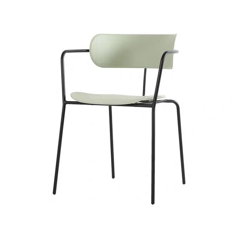 Contemporary Style Dining Chair Kitchen Open Back Arm Side Chair with Metal Legs Black Green 1 Piece Clearhalo ' kitchen&dining_furn' 'Dining Chairs' 'Dining Tables & Seating' 'dining_chair' 'furn' 'furn_dining_chair' 'Furniture' 'furniture_dining_chair' 'Kitchen & Dining Furniture' 'kitchen' 4209438