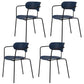 Contemporary Style Dining Chair Kitchen Open Back Arm Side Chair with Metal Legs Navy 4 Piece Set Clearhalo ' kitchen&dining_furn' 'Dining Chairs' 'Dining Tables & Seating' 'dining_chair' 'furn' 'furn_dining_chair' 'Furniture' 'furniture_dining_chair' 'Kitchen & Dining Furniture' 'kitchen' 4209440