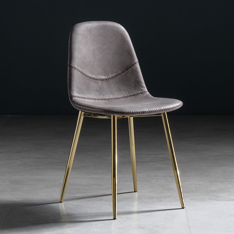 Glam Style Metal Dining Chair Dining Side Armless Chairs for Kitchen Gray Purple 1 Piece Brass Gold Clearhalo ' kitchen&dining_furn' 'Dining Chairs' 'Dining Tables & Seating' 'dining_chair' 'furn' 'furn_dining_chair' 'Furniture' 'furniture_dining_chair' 'Kitchen & Dining Furniture' 'kitchen' 4209446