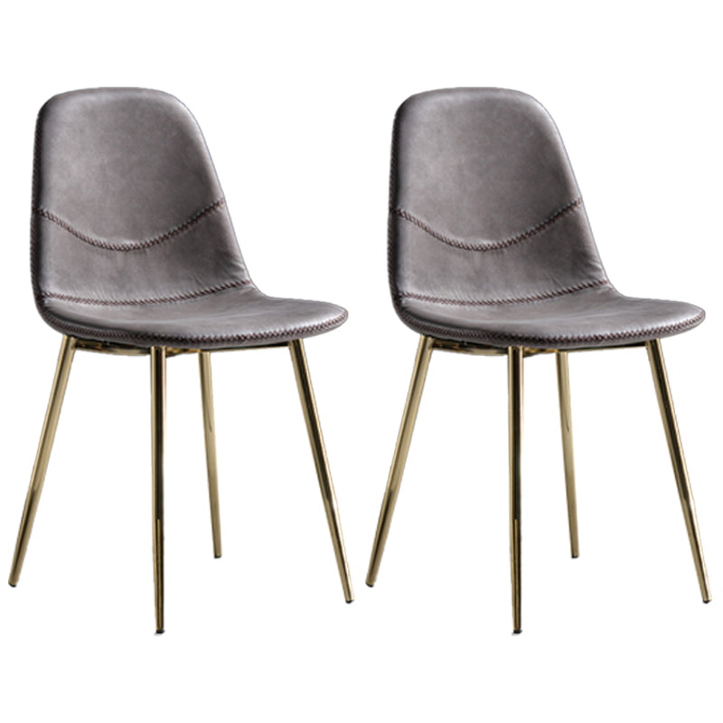 Glam Style Metal Dining Chair Dining Side Armless Chairs for Kitchen Gray Purple 2 Piece Set Brass Gold Clearhalo ' kitchen&dining_furn' 'Dining Chairs' 'Dining Tables & Seating' 'dining_chair' 'furn' 'furn_dining_chair' 'Furniture' 'furniture_dining_chair' 'Kitchen & Dining Furniture' 'kitchen' 4209448