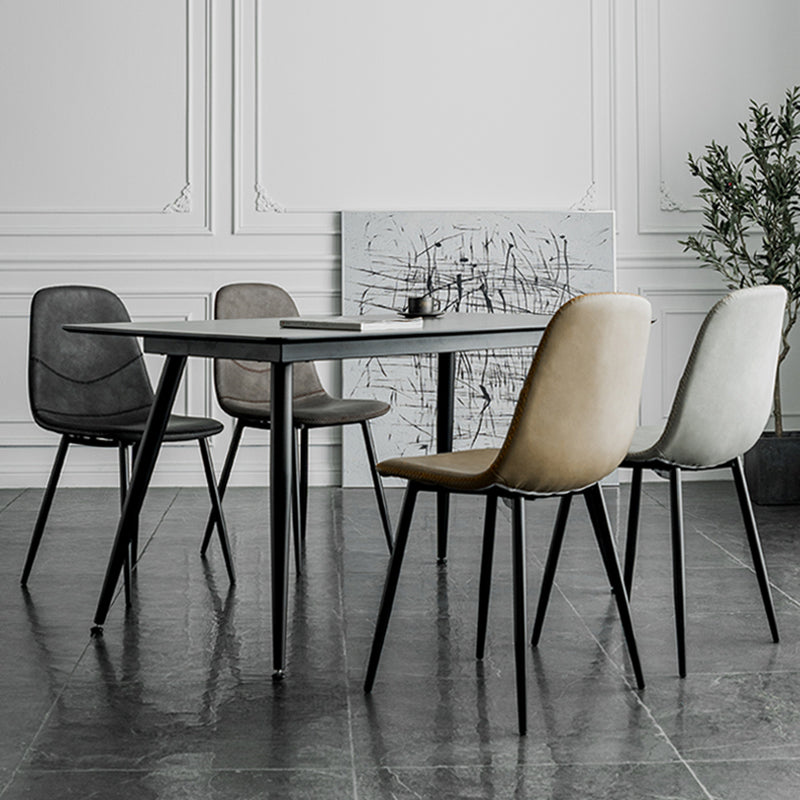 Glam Style Metal Dining Chair Dining Side Armless Chairs for Kitchen Clearhalo ' kitchen&dining_furn' 'Dining Chairs' 'Dining Tables & Seating' 'dining_chair' 'furn' 'furn_dining_chair' 'Furniture' 'furniture_dining_chair' 'Kitchen & Dining Furniture' 'kitchen' 4209449