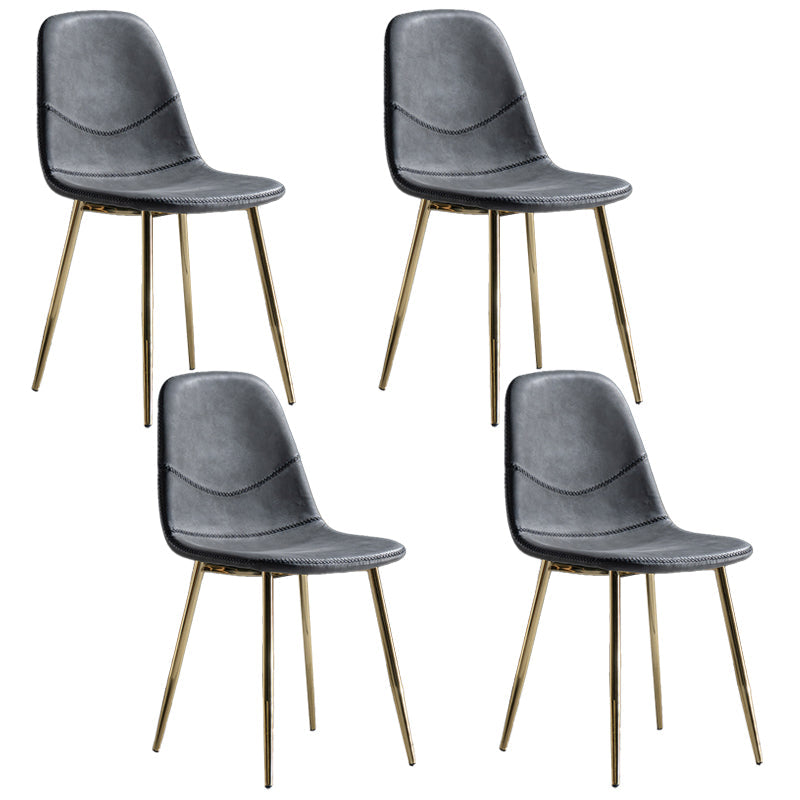 Glam Style Metal Dining Chair Dining Side Armless Chairs for Kitchen Black-Gray 4 Piece Set Brass Gold Clearhalo ' kitchen&dining_furn' 'Dining Chairs' 'Dining Tables & Seating' 'dining_chair' 'furn' 'furn_dining_chair' 'Furniture' 'furniture_dining_chair' 'Kitchen & Dining Furniture' 'kitchen' 4209450
