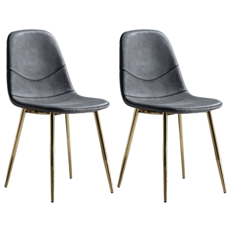 Glam Style Metal Dining Chair Dining Side Armless Chairs for Kitchen Black-Gray 2 Piece Set Brass Gold Clearhalo ' kitchen&dining_furn' 'Dining Chairs' 'Dining Tables & Seating' 'dining_chair' 'furn' 'furn_dining_chair' 'Furniture' 'furniture_dining_chair' 'Kitchen & Dining Furniture' 'kitchen' 4209455