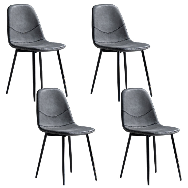 Glam Style Metal Dining Chair Dining Side Armless Chairs for Kitchen Black-Gray 4 Piece Set Black Clearhalo ' kitchen&dining_furn' 'Dining Chairs' 'Dining Tables & Seating' 'dining_chair' 'furn' 'furn_dining_chair' 'Furniture' 'furniture_dining_chair' 'Kitchen & Dining Furniture' 'kitchen' 4209457