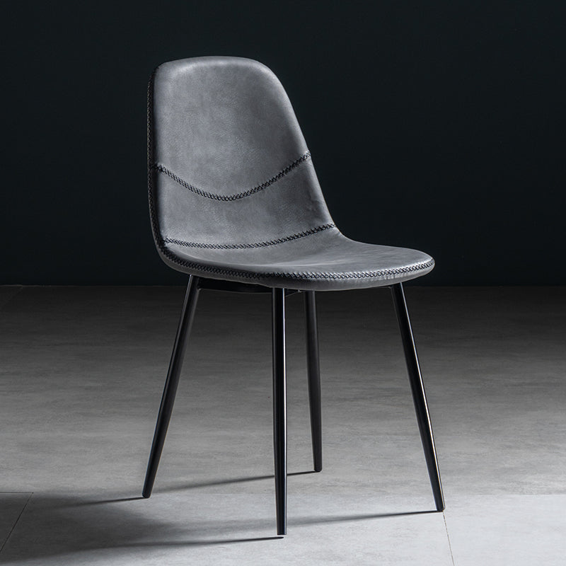 Glam Style Metal Dining Chair Dining Side Armless Chairs for Kitchen Black-Gray 1 Piece Black Clearhalo ' kitchen&dining_furn' 'Dining Chairs' 'Dining Tables & Seating' 'dining_chair' 'furn' 'furn_dining_chair' 'Furniture' 'furniture_dining_chair' 'Kitchen & Dining Furniture' 'kitchen' 4209459