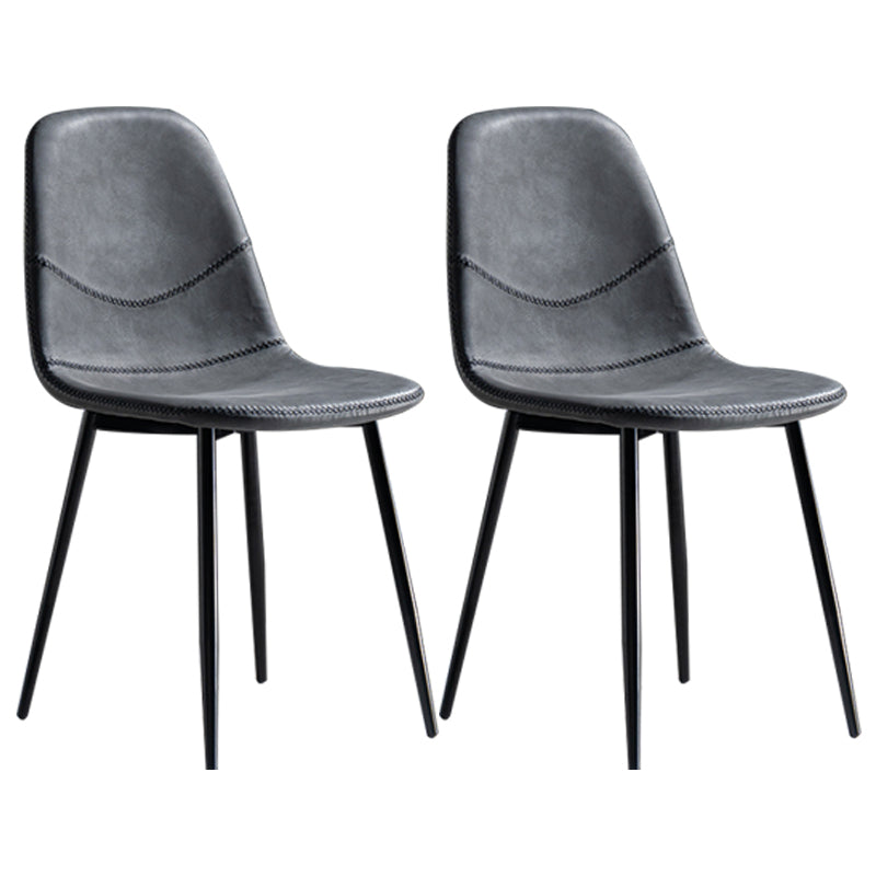 Glam Style Metal Dining Chair Dining Side Armless Chairs for Kitchen Black-Gray 2 Piece Set Black Clearhalo ' kitchen&dining_furn' 'Dining Chairs' 'Dining Tables & Seating' 'dining_chair' 'furn' 'furn_dining_chair' 'Furniture' 'furniture_dining_chair' 'Kitchen & Dining Furniture' 'kitchen' 4209461