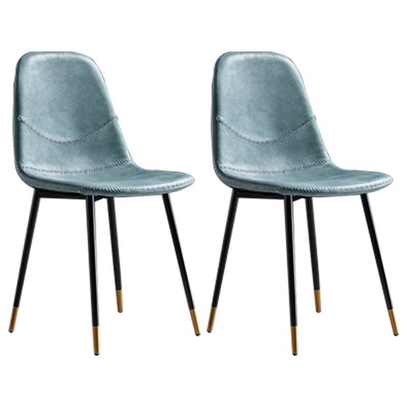 Glam Style Metal Dining Chair Dining Side Armless Chairs for Kitchen Light Blue 2 Piece Set Black Gold Clearhalo ' kitchen&dining_furn' 'Dining Chairs' 'Dining Tables & Seating' 'dining_chair' 'furn' 'furn_dining_chair' 'Furniture' 'furniture_dining_chair' 'Kitchen & Dining Furniture' 'kitchen' 4209466
