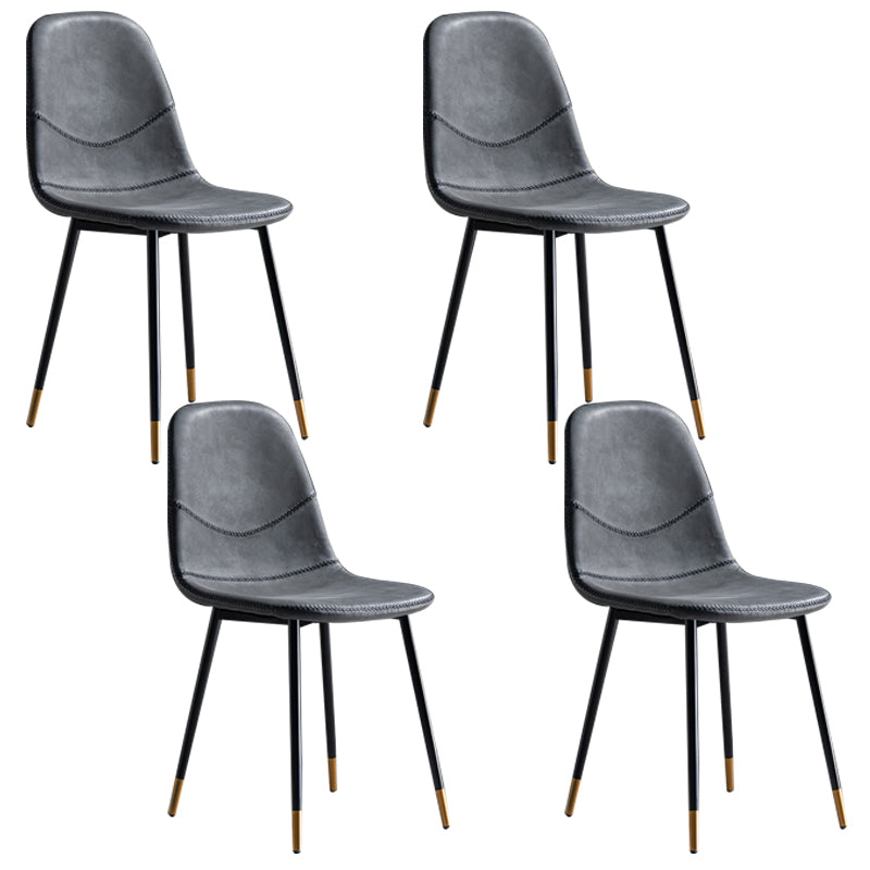 Glam Style Metal Dining Chair Dining Side Armless Chairs for Kitchen Black-Gray 4 Piece Set Black Gold Clearhalo ' kitchen&dining_furn' 'Dining Chairs' 'Dining Tables & Seating' 'dining_chair' 'furn' 'furn_dining_chair' 'Furniture' 'furniture_dining_chair' 'Kitchen & Dining Furniture' 'kitchen' 4209467