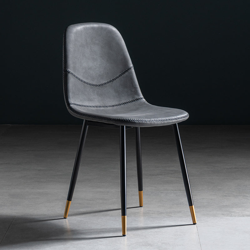 Glam Style Metal Dining Chair Dining Side Armless Chairs for Kitchen Black-Gray 1 Piece Black Gold Clearhalo ' kitchen&dining_furn' 'Dining Chairs' 'Dining Tables & Seating' 'dining_chair' 'furn' 'furn_dining_chair' 'Furniture' 'furniture_dining_chair' 'Kitchen & Dining Furniture' 'kitchen' 4209468