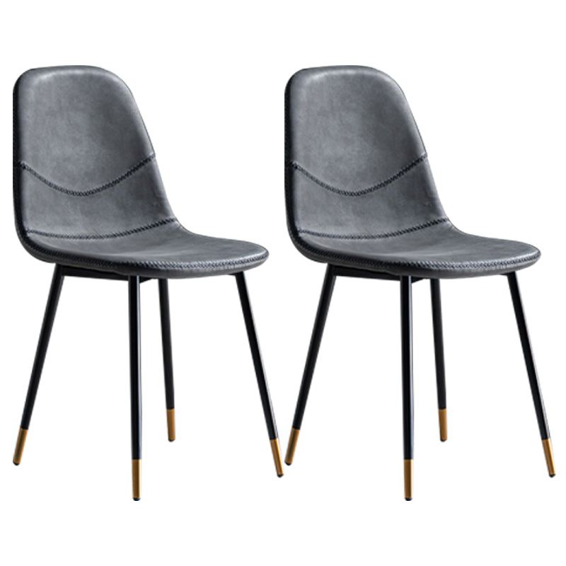 Glam Style Metal Dining Chair Dining Side Armless Chairs for Kitchen Black-Gray 2 Piece Set Black Gold Clearhalo ' kitchen&dining_furn' 'Dining Chairs' 'Dining Tables & Seating' 'dining_chair' 'furn' 'furn_dining_chair' 'Furniture' 'furniture_dining_chair' 'Kitchen & Dining Furniture' 'kitchen' 4209469