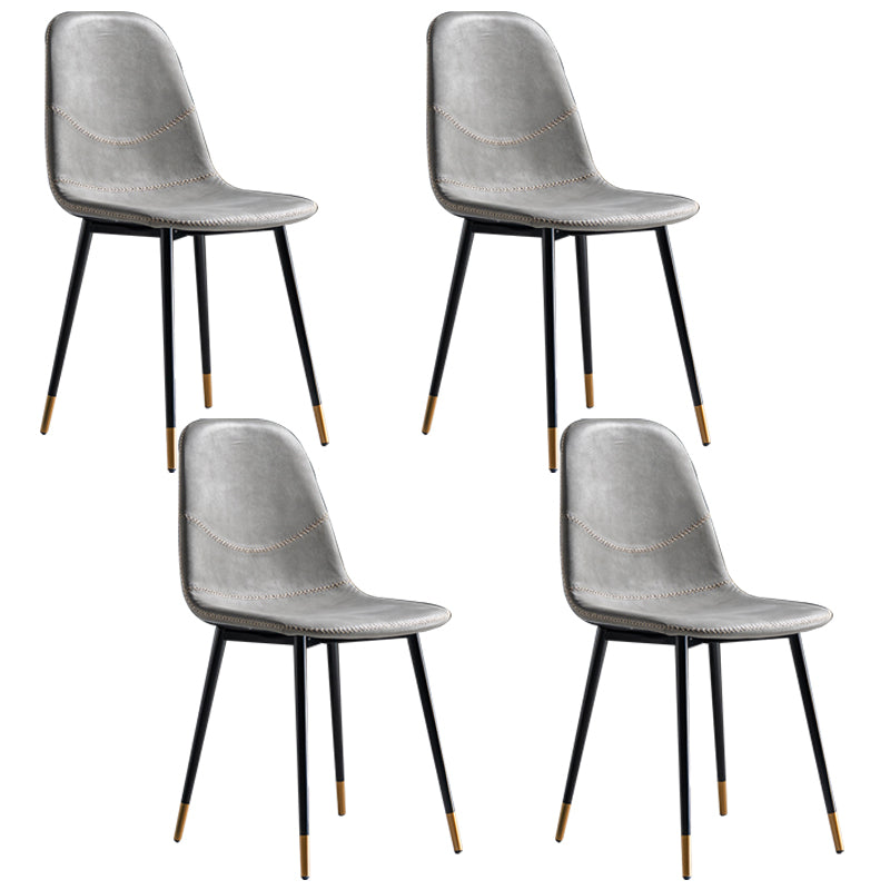 Glam Style Metal Dining Chair Dining Side Armless Chairs for Kitchen Light Gray 4 Piece Set Black Gold Clearhalo ' kitchen&dining_furn' 'Dining Chairs' 'Dining Tables & Seating' 'dining_chair' 'furn' 'furn_dining_chair' 'Furniture' 'furniture_dining_chair' 'Kitchen & Dining Furniture' 'kitchen' 4209470