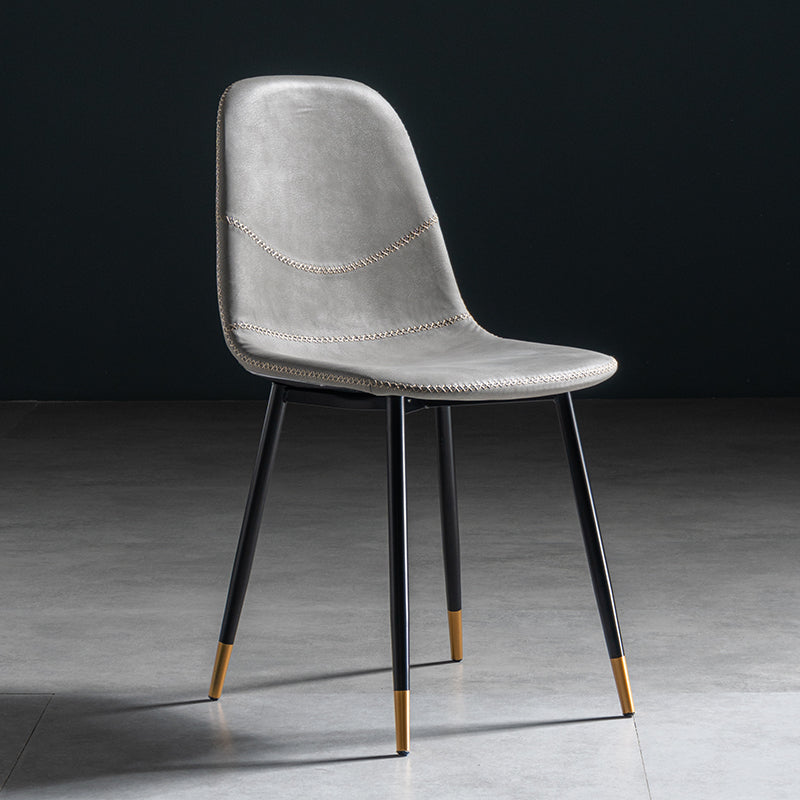 Glam Style Metal Dining Chair Dining Side Armless Chairs for Kitchen Light Gray 1 Piece Black Gold Clearhalo ' kitchen&dining_furn' 'Dining Chairs' 'Dining Tables & Seating' 'dining_chair' 'furn' 'furn_dining_chair' 'Furniture' 'furniture_dining_chair' 'Kitchen & Dining Furniture' 'kitchen' 4209471