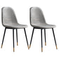 Glam Style Metal Dining Chair Dining Side Armless Chairs for Kitchen Light Gray 2 Piece Set Black Gold Clearhalo ' kitchen&dining_furn' 'Dining Chairs' 'Dining Tables & Seating' 'dining_chair' 'furn' 'furn_dining_chair' 'Furniture' 'furniture_dining_chair' 'Kitchen & Dining Furniture' 'kitchen' 4209472