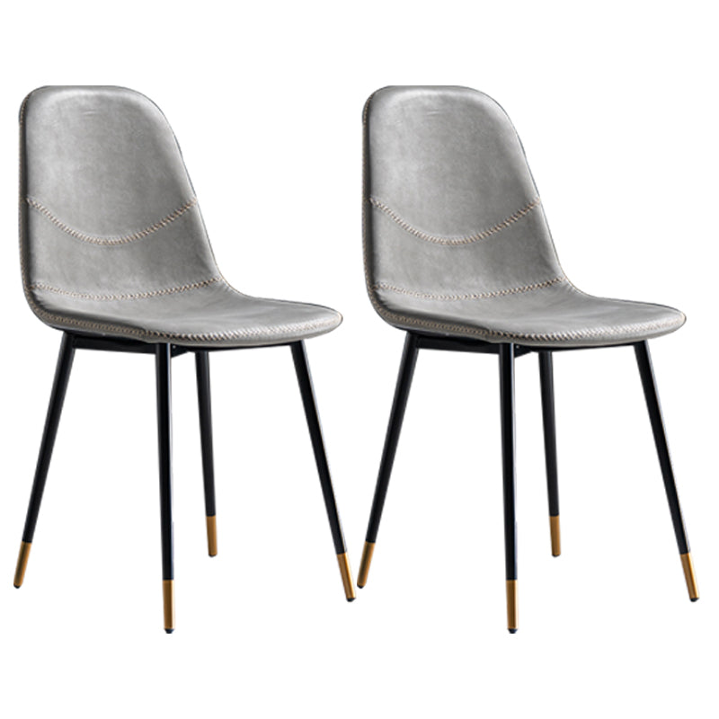 Glam Style Metal Dining Chair Dining Side Armless Chairs for Kitchen Light Gray 2 Piece Set Black Gold Clearhalo ' kitchen&dining_furn' 'Dining Chairs' 'Dining Tables & Seating' 'dining_chair' 'furn' 'furn_dining_chair' 'Furniture' 'furniture_dining_chair' 'Kitchen & Dining Furniture' 'kitchen' 4209472