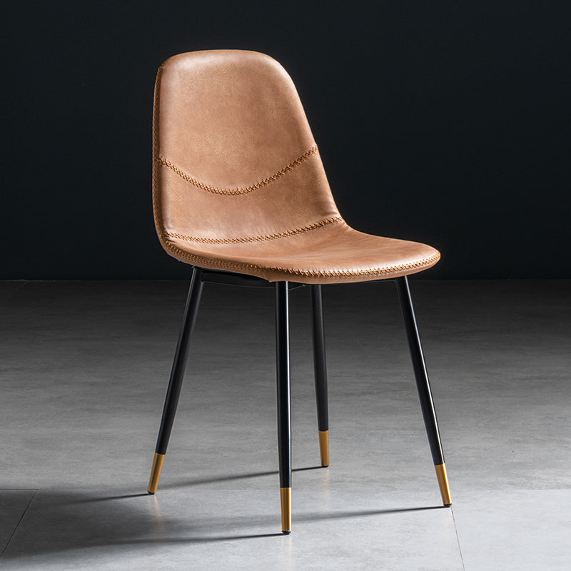 Glam Style Metal Dining Chair Dining Side Armless Chairs for Kitchen Orange 1 Piece Black Gold Clearhalo ' kitchen&dining_furn' 'Dining Chairs' 'Dining Tables & Seating' 'dining_chair' 'furn' 'furn_dining_chair' 'Furniture' 'furniture_dining_chair' 'Kitchen & Dining Furniture' 'kitchen' 4209474