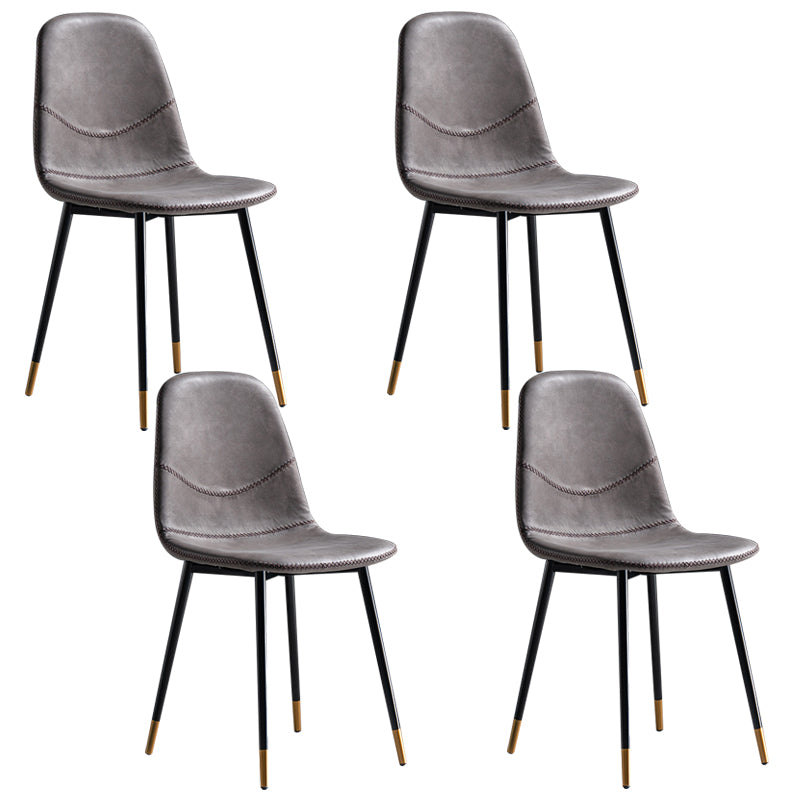 Glam Style Metal Dining Chair Dining Side Armless Chairs for Kitchen Gray Purple 4 Piece Set Black Gold Clearhalo ' kitchen&dining_furn' 'Dining Chairs' 'Dining Tables & Seating' 'dining_chair' 'furn' 'furn_dining_chair' 'Furniture' 'furniture_dining_chair' 'Kitchen & Dining Furniture' 'kitchen' 4209476