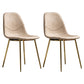 Glam Style Metal Dining Chair Dining Side Armless Chairs for Kitchen Off-White 2 Piece Set Brass Gold Clearhalo ' kitchen&dining_furn' 'Dining Chairs' 'Dining Tables & Seating' 'dining_chair' 'furn' 'furn_dining_chair' 'Furniture' 'furniture_dining_chair' 'Kitchen & Dining Furniture' 'kitchen' 4209481