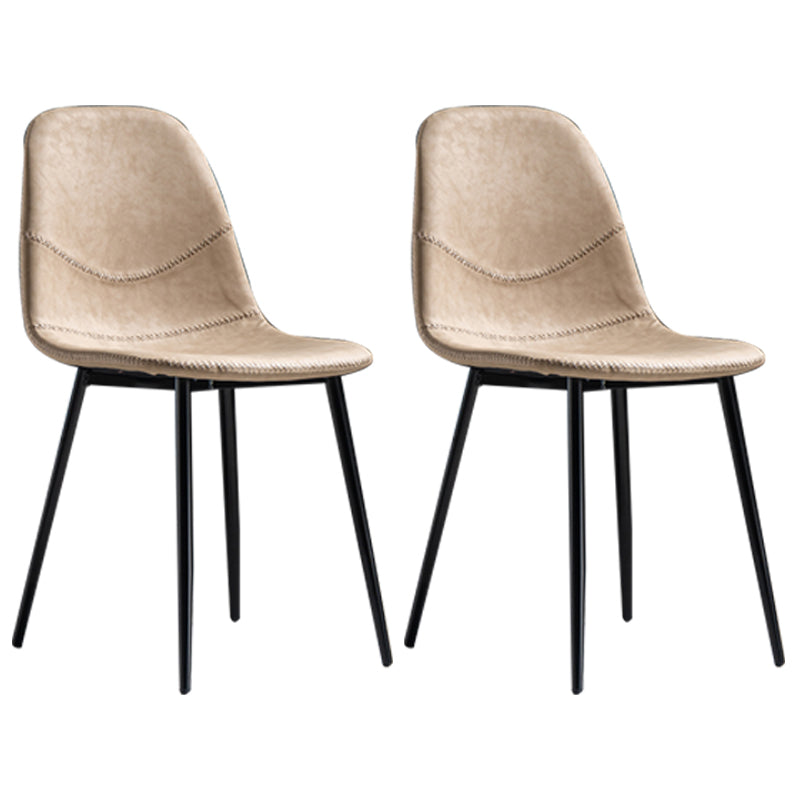 Glam Style Metal Dining Chair Dining Side Armless Chairs for Kitchen Off-White 2 Piece Set Black Clearhalo ' kitchen&dining_furn' 'Dining Chairs' 'Dining Tables & Seating' 'dining_chair' 'furn' 'furn_dining_chair' 'Furniture' 'furniture_dining_chair' 'Kitchen & Dining Furniture' 'kitchen' 4209484