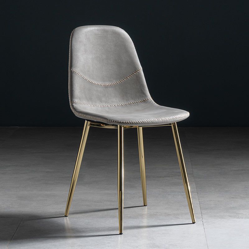 Glam Style Metal Dining Chair Dining Side Armless Chairs for Kitchen Light Gray 1 Piece Brass Gold Clearhalo ' kitchen&dining_furn' 'Dining Chairs' 'Dining Tables & Seating' 'dining_chair' 'furn' 'furn_dining_chair' 'Furniture' 'furniture_dining_chair' 'Kitchen & Dining Furniture' 'kitchen' 4209486