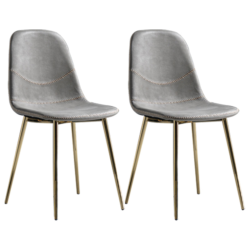 Glam Style Metal Dining Chair Dining Side Armless Chairs for Kitchen Light Gray 2 Piece Set Brass Gold Clearhalo ' kitchen&dining_furn' 'Dining Chairs' 'Dining Tables & Seating' 'dining_chair' 'furn' 'furn_dining_chair' 'Furniture' 'furniture_dining_chair' 'Kitchen & Dining Furniture' 'kitchen' 4209487