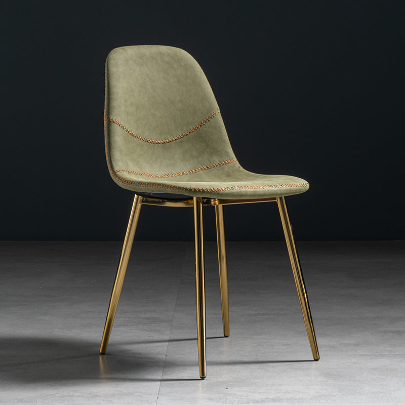 Glam Style Metal Dining Chair Dining Side Armless Chairs for Kitchen Green 1 Piece Brass Gold Clearhalo ' kitchen&dining_furn' 'Dining Chairs' 'Dining Tables & Seating' 'dining_chair' 'furn' 'furn_dining_chair' 'Furniture' 'furniture_dining_chair' 'Kitchen & Dining Furniture' 'kitchen' 4209489