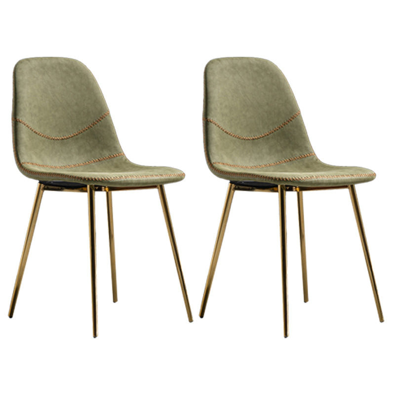 Glam Style Metal Dining Chair Dining Side Armless Chairs for Kitchen Green 2 Piece Set Brass Gold Clearhalo ' kitchen&dining_furn' 'Dining Chairs' 'Dining Tables & Seating' 'dining_chair' 'furn' 'furn_dining_chair' 'Furniture' 'furniture_dining_chair' 'Kitchen & Dining Furniture' 'kitchen' 4209490