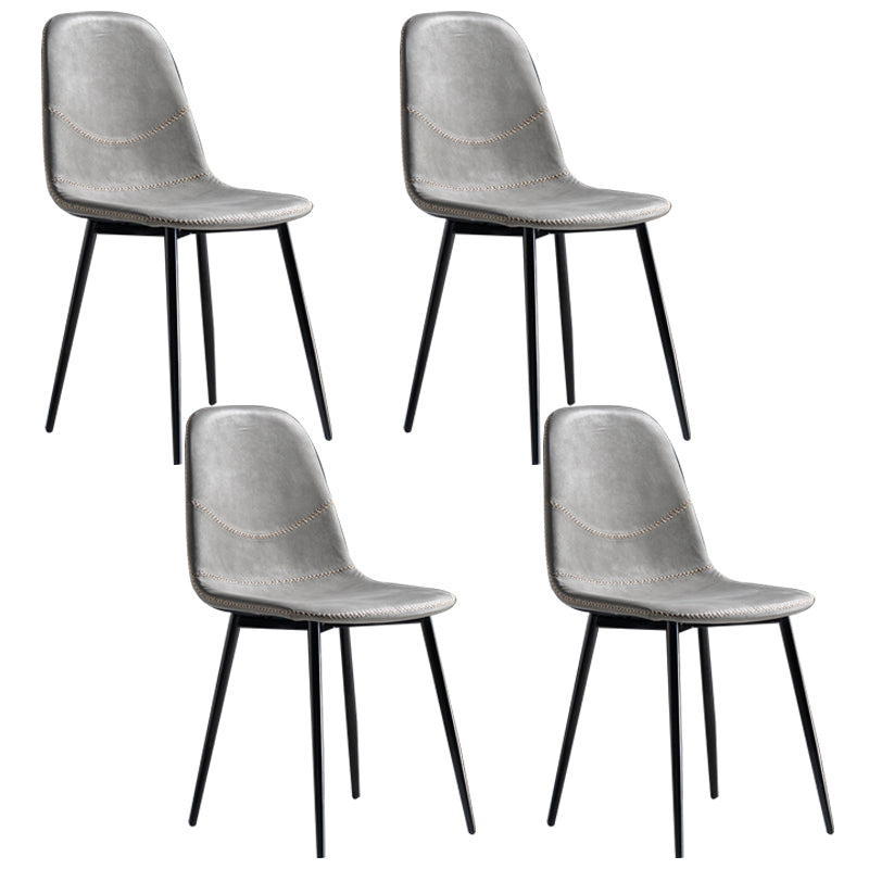 Glam Style Metal Dining Chair Dining Side Armless Chairs for Kitchen Light Gray 4 Piece Set Black Clearhalo ' kitchen&dining_furn' 'Dining Chairs' 'Dining Tables & Seating' 'dining_chair' 'furn' 'furn_dining_chair' 'Furniture' 'furniture_dining_chair' 'Kitchen & Dining Furniture' 'kitchen' 4209491