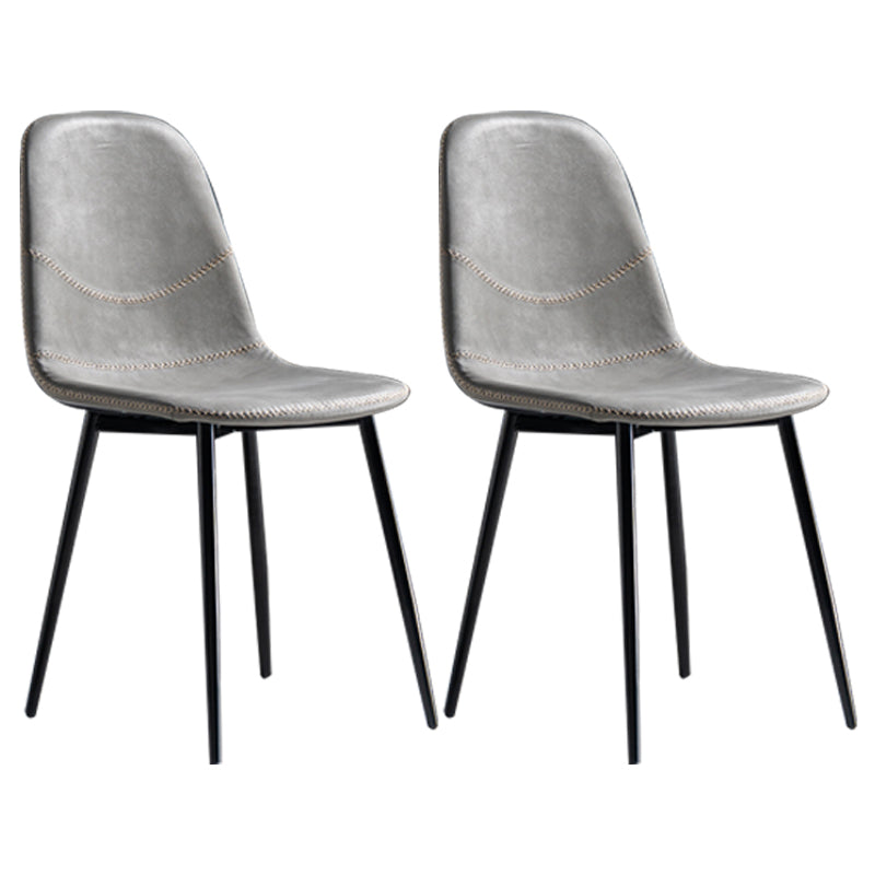 Glam Style Metal Dining Chair Dining Side Armless Chairs for Kitchen Light Gray 2 Piece Set Black Clearhalo ' kitchen&dining_furn' 'Dining Chairs' 'Dining Tables & Seating' 'dining_chair' 'furn' 'furn_dining_chair' 'Furniture' 'furniture_dining_chair' 'Kitchen & Dining Furniture' 'kitchen' 4209493