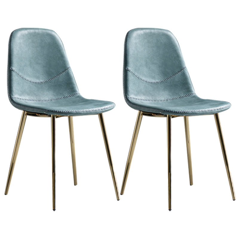 Glam Style Metal Dining Chair Dining Side Armless Chairs for Kitchen Light Blue 2 Piece Set Brass Gold Clearhalo ' kitchen&dining_furn' 'Dining Chairs' 'Dining Tables & Seating' 'dining_chair' 'furn' 'furn_dining_chair' 'Furniture' 'furniture_dining_chair' 'Kitchen & Dining Furniture' 'kitchen' 4209496