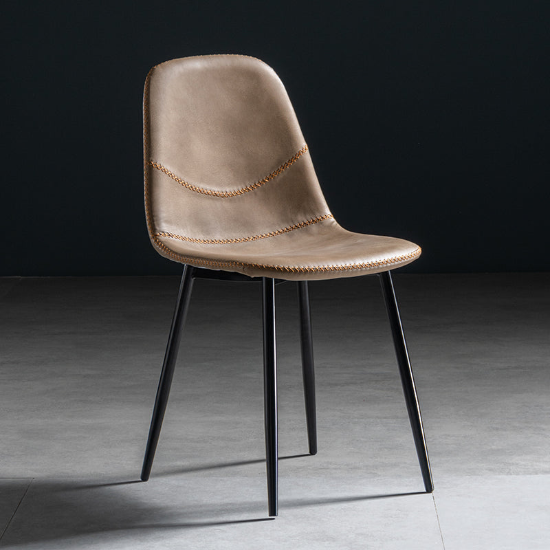 Glam Style Metal Dining Chair Dining Side Armless Chairs for Kitchen Brown 1 Piece Black Clearhalo ' kitchen&dining_furn' 'Dining Chairs' 'Dining Tables & Seating' 'dining_chair' 'furn' 'furn_dining_chair' 'Furniture' 'furniture_dining_chair' 'Kitchen & Dining Furniture' 'kitchen' 4209498