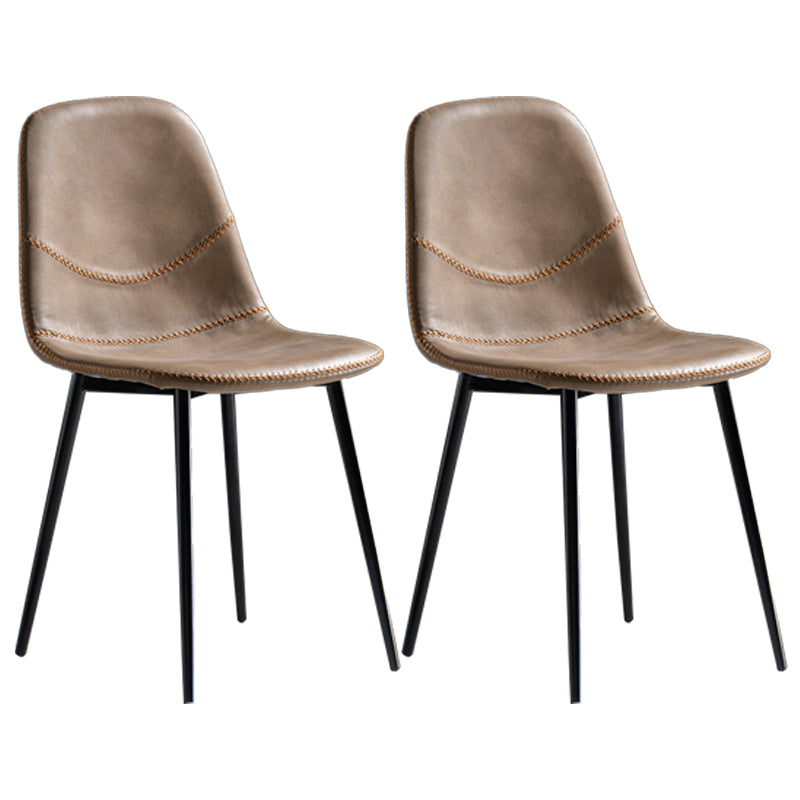 Glam Style Metal Dining Chair Dining Side Armless Chairs for Kitchen Brown 2 Piece Set Black Clearhalo ' kitchen&dining_furn' 'Dining Chairs' 'Dining Tables & Seating' 'dining_chair' 'furn' 'furn_dining_chair' 'Furniture' 'furniture_dining_chair' 'Kitchen & Dining Furniture' 'kitchen' 4209499