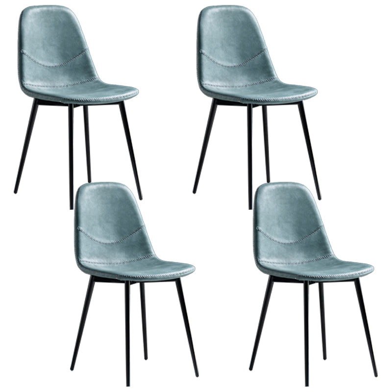 Glam Style Metal Dining Chair Dining Side Armless Chairs for Kitchen Light Blue 4 Piece Set Black Clearhalo ' kitchen&dining_furn' 'Dining Chairs' 'Dining Tables & Seating' 'dining_chair' 'furn' 'furn_dining_chair' 'Furniture' 'furniture_dining_chair' 'Kitchen & Dining Furniture' 'kitchen' 4209500