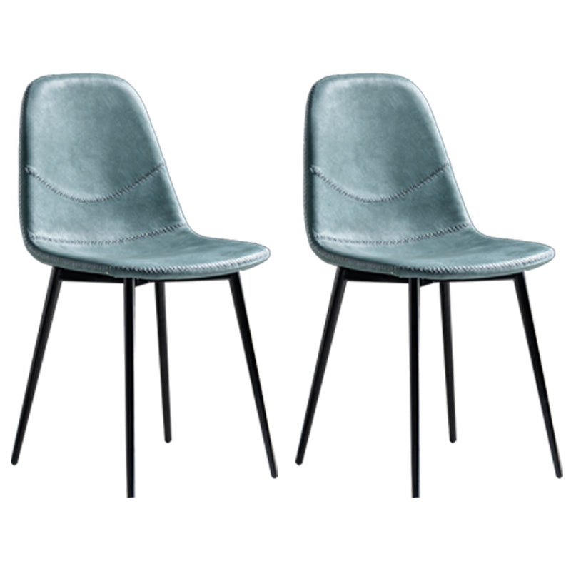 Glam Style Metal Dining Chair Dining Side Armless Chairs for Kitchen Light Blue 2 Piece Set Black Clearhalo ' kitchen&dining_furn' 'Dining Chairs' 'Dining Tables & Seating' 'dining_chair' 'furn' 'furn_dining_chair' 'Furniture' 'furniture_dining_chair' 'Kitchen & Dining Furniture' 'kitchen' 4209502