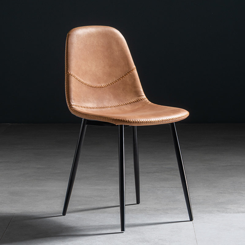 Glam Style Metal Dining Chair Dining Side Armless Chairs for Kitchen Orange 1 Piece Black Clearhalo ' kitchen&dining_furn' 'Dining Chairs' 'Dining Tables & Seating' 'dining_chair' 'furn' 'furn_dining_chair' 'Furniture' 'furniture_dining_chair' 'Kitchen & Dining Furniture' 'kitchen' 4209504