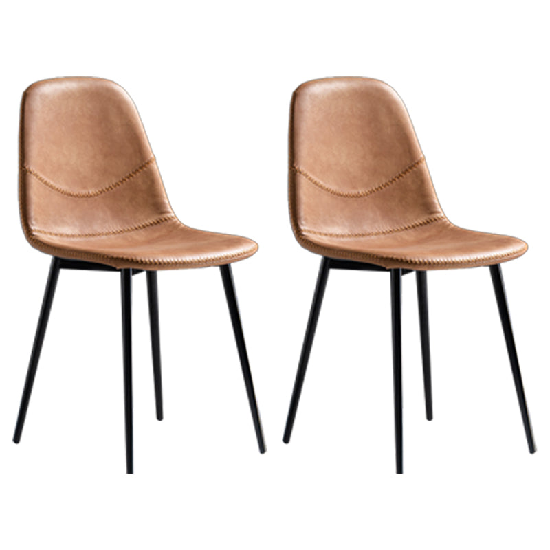 Glam Style Metal Dining Chair Dining Side Armless Chairs for Kitchen Orange 2 Piece Set Black Clearhalo ' kitchen&dining_furn' 'Dining Chairs' 'Dining Tables & Seating' 'dining_chair' 'furn' 'furn_dining_chair' 'Furniture' 'furniture_dining_chair' 'Kitchen & Dining Furniture' 'kitchen' 4209505