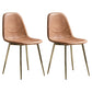 Glam Style Metal Dining Chair Dining Side Armless Chairs for Kitchen Orange 2 Piece Set Brass Gold Clearhalo ' kitchen&dining_furn' 'Dining Chairs' 'Dining Tables & Seating' 'dining_chair' 'furn' 'furn_dining_chair' 'Furniture' 'furniture_dining_chair' 'Kitchen & Dining Furniture' 'kitchen' 4209508