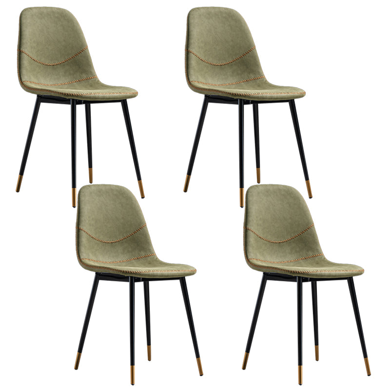 Glam Style Metal Dining Chair Dining Side Armless Chairs for Kitchen Green 4 Piece Set Black Gold Clearhalo ' kitchen&dining_furn' 'Dining Chairs' 'Dining Tables & Seating' 'dining_chair' 'furn' 'furn_dining_chair' 'Furniture' 'furniture_dining_chair' 'Kitchen & Dining Furniture' 'kitchen' 4209512