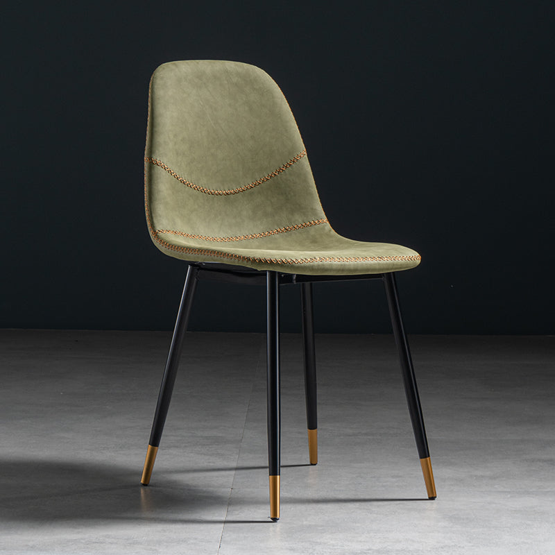 Glam Style Metal Dining Chair Dining Side Armless Chairs for Kitchen Green 1 Piece Black Gold Clearhalo ' kitchen&dining_furn' 'Dining Chairs' 'Dining Tables & Seating' 'dining_chair' 'furn' 'furn_dining_chair' 'Furniture' 'furniture_dining_chair' 'Kitchen & Dining Furniture' 'kitchen' 4209513