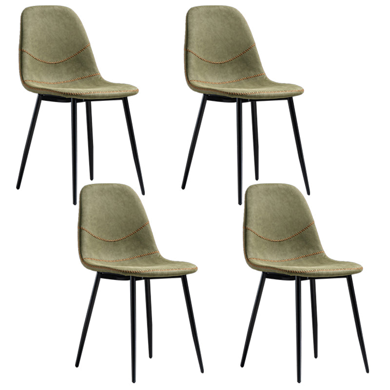 Glam Style Metal Dining Chair Dining Side Armless Chairs for Kitchen Green 4 Piece Set Black Clearhalo ' kitchen&dining_furn' 'Dining Chairs' 'Dining Tables & Seating' 'dining_chair' 'furn' 'furn_dining_chair' 'Furniture' 'furniture_dining_chair' 'Kitchen & Dining Furniture' 'kitchen' 4209515