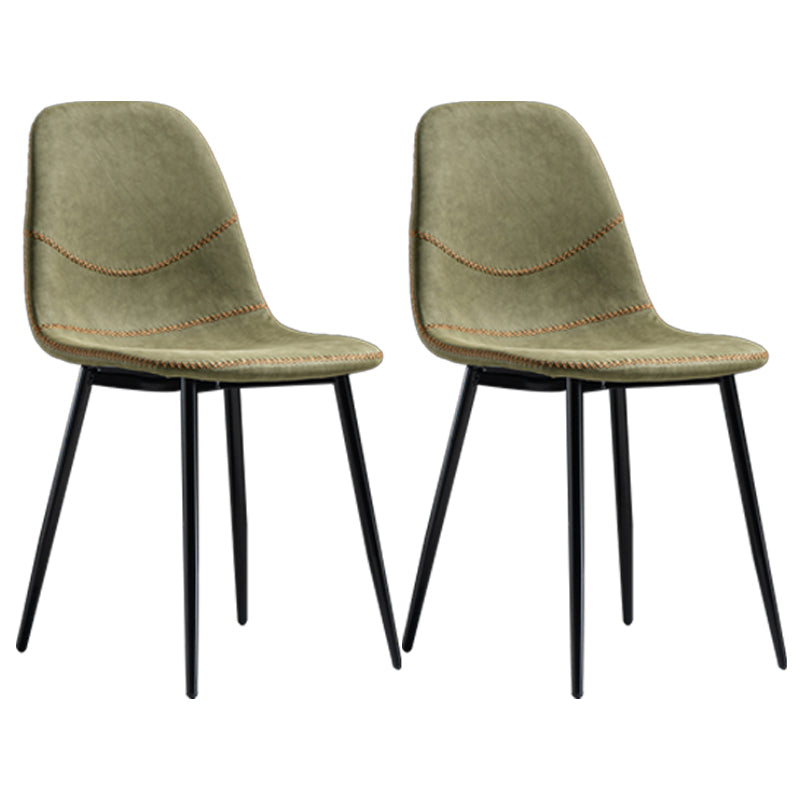 Glam Style Metal Dining Chair Dining Side Armless Chairs for Kitchen Green 2 Piece Set Black Clearhalo ' kitchen&dining_furn' 'Dining Chairs' 'Dining Tables & Seating' 'dining_chair' 'furn' 'furn_dining_chair' 'Furniture' 'furniture_dining_chair' 'Kitchen & Dining Furniture' 'kitchen' 4209517