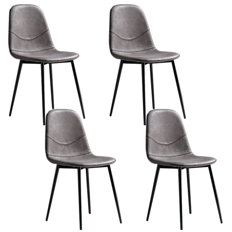 Glam Style Metal Dining Chair Dining Side Armless Chairs for Kitchen Gray Purple 4 Piece Set Black Clearhalo ' kitchen&dining_furn' 'Dining Chairs' 'Dining Tables & Seating' 'dining_chair' 'furn' 'furn_dining_chair' 'Furniture' 'furniture_dining_chair' 'Kitchen & Dining Furniture' 'kitchen' 4209521