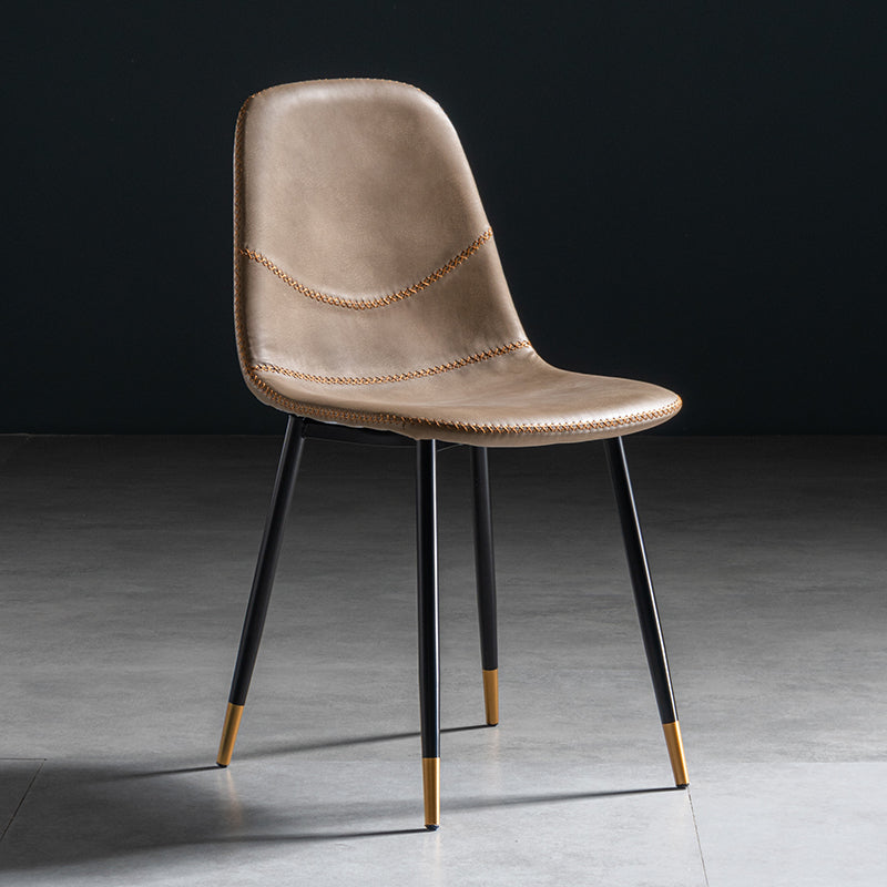 Glam Style Metal Dining Chair Dining Side Armless Chairs for Kitchen Brown 1 Piece Black Gold Clearhalo ' kitchen&dining_furn' 'Dining Chairs' 'Dining Tables & Seating' 'dining_chair' 'furn' 'furn_dining_chair' 'Furniture' 'furniture_dining_chair' 'Kitchen & Dining Furniture' 'kitchen' 4209525