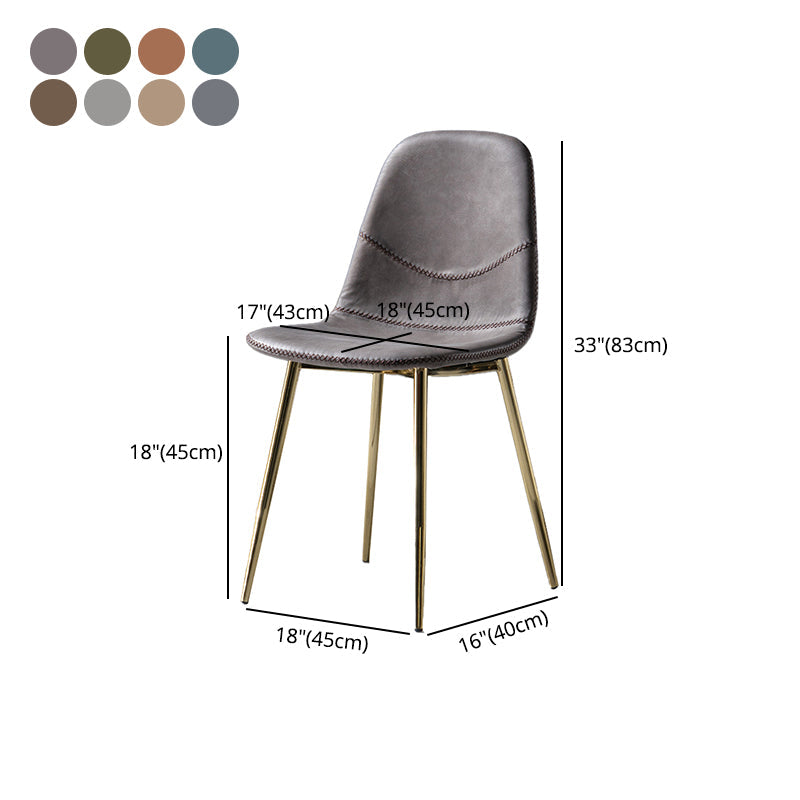 Glam Style Metal Dining Chair Dining Side Armless Chairs for Kitchen Clearhalo ' kitchen&dining_furn' 'Dining Chairs' 'Dining Tables & Seating' 'dining_chair' 'furn' 'furn_dining_chair' 'Furniture' 'furniture_dining_chair' 'Kitchen & Dining Furniture' 'kitchen' 4209527